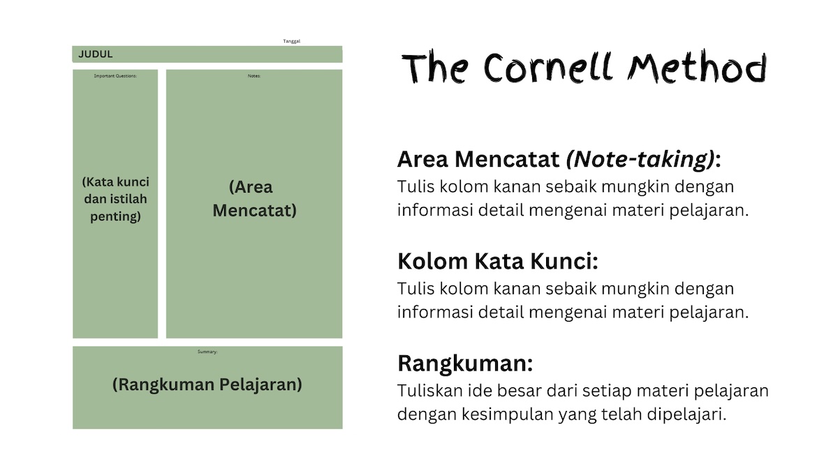 Bentuk metode mencatat the Cornell Method yang unik namun efektif